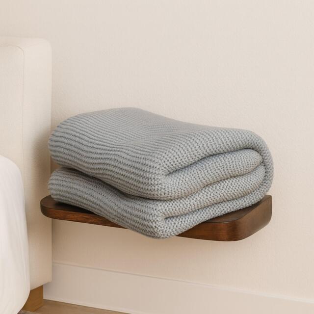 Hand-Knitted Double Knit Throw with Soft Breathable Natural Cotton, Knitted Blanket with Secure Packaging, 150L x 200W x 1H cm, Blue - Aosom UK - image 1