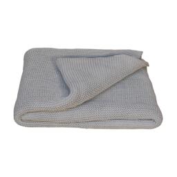Hand-Knitted Double Knit Throw with Soft Breathable Natural Cotton, Knitted Blanket with Secure Packaging, 150L x 200W x 1H cm, Blue - Aosom UK - thumbnail 6
