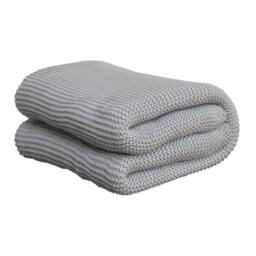 Hand-Knitted Double Knit Throw with Soft Breathable Natural Cotton, Knitted Blanket with Secure Packaging, 150L x 200W x 1H cm, Blue - Aosom UK - thumbnail 7