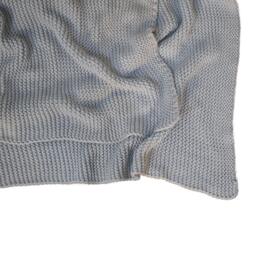 Hand-Knitted Double Knit Throw with Soft Breathable Natural Cotton, Knitted Blanket with Secure Packaging, 150L x 200W x 1H cm, Blue - Aosom UK - thumbnail 4