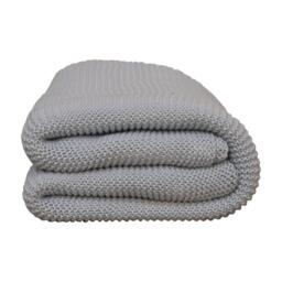 Hand-Knitted Double Knit Throw with Soft Breathable Natural Cotton, Knitted Blanket with Secure Packaging, 150L x 200W x 1H cm, Blue - Aosom UK - thumbnail 2