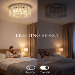 HOMCOM Crystal Chandeliers with 160 Crystal Pendants, 6-Light Ceiling Light for Living Room, Bedroom Dining Room, Silver Tone - thumbnail 6