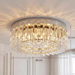 HOMCOM Crystal Chandeliers with 160 Crystal Pendants, 6-Light Ceiling Light for Living Room, Bedroom Dining Room, Silver Tone - thumbnail 3