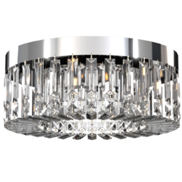 HOMCOM Crystal Chandeliers with 160 Crystal Pendants, 6-Light Ceiling Light for Living Room, Bedroom Dining Room, Silver Tone - thumbnail 1