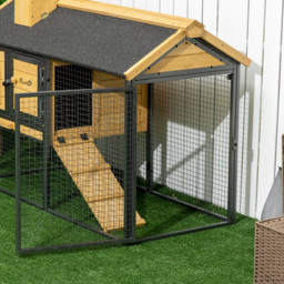 PawHut Rabbit Hutch Outdoor Bunny Cage with Run, Removable Tray, Ramp, Small Animal House, 120 x 55.5 x 80 cm - thumbnail 8