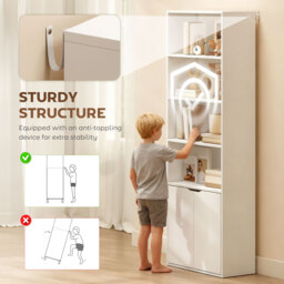 HOMCOM 2 Door 4 Shelves Tall Bookcase Modern Storage Cupboard Display Unit for Living Room Study Bedroom Home Office Furniture White - Aosom UK - thumbnail 5