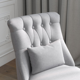 HOMCOM Fabric Single Sofa Dining Chair Tub Chair Upholstered W/ Pillow Solid Wood Leg Home Living Room Furniture Set of 2 Grey - Aosom UK - thumbnail 7