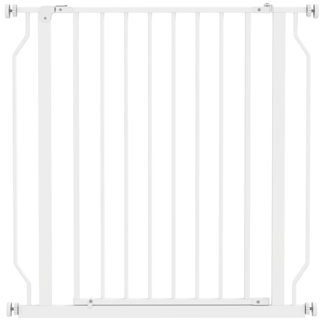 PawHut Extra Wide Dog Safety Gate, with Door Pressure, for Doorways, Hallways, Staircases - White - Aosom UK - image 1