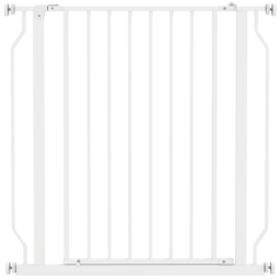 PawHut Extra Wide Dog Safety Gate, with Door Pressure, for Doorways, Hallways, Staircases - White - Aosom UK