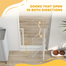 PawHut Extra Wide Dog Safety Gate, with Door Pressure, for Doorways, Hallways, Staircases - White - Aosom UK - thumbnail 8