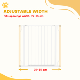 PawHut Extra Wide Dog Safety Gate, with Door Pressure, for Doorways, Hallways, Staircases - White - Aosom UK - thumbnail 4