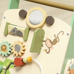 AIYAPLAY Wooden Baby Walker, Push Along Walker Toys with Speed Control, Xylophone, gears and Bead Maze, Green - thumbnail 9