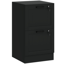 HOMCOM 2 Drawer Filing Cabinet with Lock, Office Storage Cabinet with Adjustable Hanging Bars for A4 Letter Size Files, Black - thumbnail 1