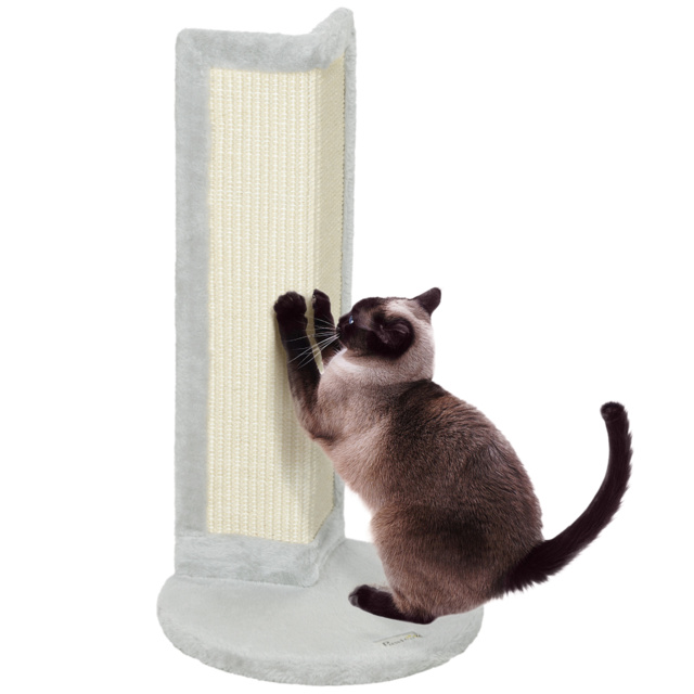 PawHut 56cm Corner Cat Scratching Post with Sisal Scratching Pad, Grey - Aosom UK - image 1