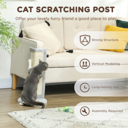 PawHut 56cm Corner Cat Scratching Post with Sisal Scratching Pad, Grey - Aosom UK - thumbnail 5