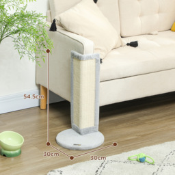PawHut 56cm Corner Cat Scratching Post with Sisal Scratching Pad, Grey - Aosom UK - thumbnail 3