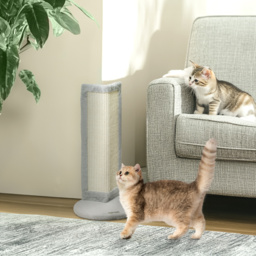 PawHut 56cm Corner Cat Scratching Post with Sisal Scratching Pad, Grey - Aosom UK - thumbnail 2
