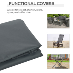 Outsunny Patio Furniture Cover, Rectangular Chair Protection, Water UV Resistant, 600D Oxford Fabric, 200 x 86 x 82 cm - Aosom UK - thumbnail 6