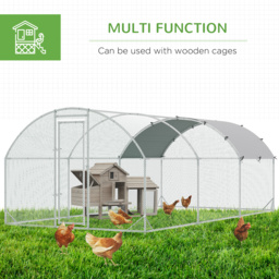 PawHut Galvanised Chicken Coop Large with Cover 5.7x2.8x2m Hen House for Hens Outdoor Durable Secure - Aosom UK - thumbnail 5