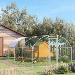 PawHut Galvanised Chicken Coop Large with Cover 5.7x2.8x2m Hen House for Hens Outdoor Durable Secure - Aosom UK - thumbnail 2