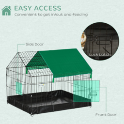 PawHut Guinea Pig Habitat, Leak-Proof Small Animal Cage, Safety Lock, Top Access, Durable Build - Aosom UK - thumbnail 4