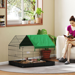 PawHut Guinea Pig Habitat, Leak-Proof Small Animal Cage, Safety Lock, Top Access, Durable Build - Aosom UK - thumbnail 2