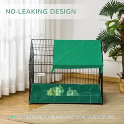PawHut Guinea Pig Habitat, Leak-Proof Small Animal Cage, Safety Lock, Top Access, Durable Build - Aosom UK - thumbnail 5