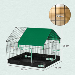 PawHut Guinea Pig Habitat, Leak-Proof Small Animal Cage, Safety Lock, Top Access, Durable Build - Aosom UK - thumbnail 3