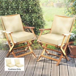 Outsunny 4 Pieces Outdoor Seat and Back Cushion Set Patio Deep Seating Chair Replacement Cushion, Beige - thumbnail 2