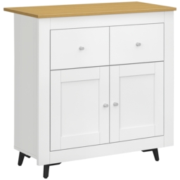 HOMCOM Sideboard Cabinet, Modern Kitchen Cupboard with Double Doors and Drawers for Dining Room, Living Room and Entryway, White - Aosom UK - thumbnail 1