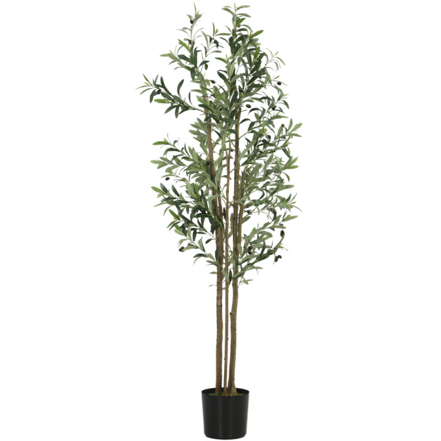 HOMCOM 175 cm Artificial Olive Tree, Tall Faux Plant with 787 Leaves & Adjustable Branches, - image 1