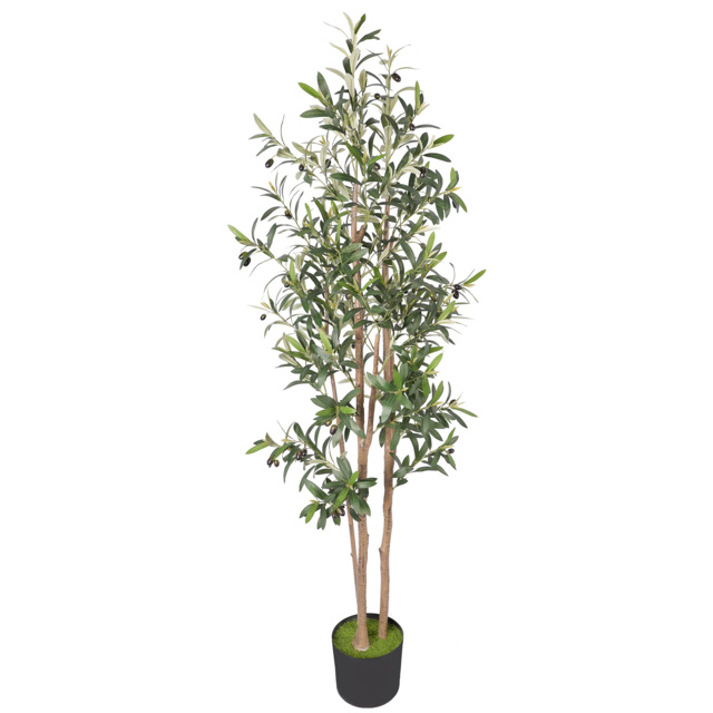 HOMCOM 175 cm Artificial Olive Tree, Tall Faux Plant with 787 Leaves & Adjustable Branches, - image 1