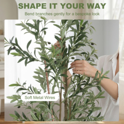 HOMCOM 175 cm Artificial Olive Tree, Tall Faux Plant with 787 Leaves & Adjustable Branches, - thumbnail 5