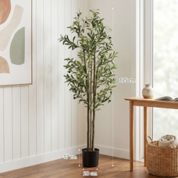 HOMCOM 175 cm Artificial Olive Tree, Tall Faux Plant with 787 Leaves & Adjustable Branches, - thumbnail 3
