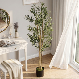 HOMCOM 175 cm Artificial Olive Tree, Tall Faux Plant with 787 Leaves & Adjustable Branches, - thumbnail 2