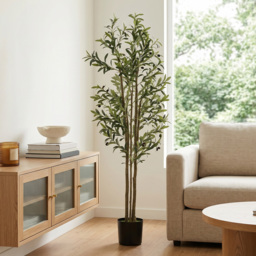 HOMCOM 175 cm Artificial Olive Tree, Tall Faux Plant with 787 Leaves & Adjustable Branches, - thumbnail 8
