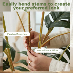 HOMCOM Artificial Fern Topiary Tree, Realistic Artificial Plant in Cement Pot, Fake Plant, 120cm - thumbnail 6