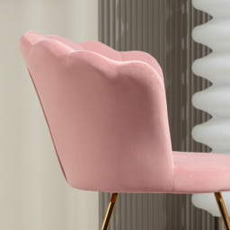 HOMCOM Velvet-Feel Lotus Petal Accent Chair - Pink - Aosom UK - thumbnail 8