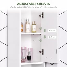 HOMCOM Tall Bathroom Storage Cabinet with Three-position Adjustable Shelves Free Standing Storage Cabinet For Neutral Style, Hallway White - Aosom UK - thumbnail 6