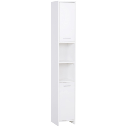 HOMCOM Tall Bathroom Storage Cabinet with Three-position Adjustable Shelves Free Standing Storage Cabinet For Neutral Style, Hallway White - Aosom UK