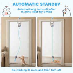 PawHut Interactive Cat Toys for Indoor Kittens & Adult USB Rechargeable Door Hanging Bouncing Mouse Teaser - thumbnail 5