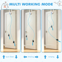 PawHut Interactive Cat Toys for Indoor Kittens & Adult USB Rechargeable Door Hanging Bouncing Mouse Teaser - thumbnail 4