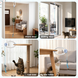 PawHut Interactive Cat Toys for Indoor Kittens & Adult USB Rechargeable Door Hanging Bouncing Mouse Teaser - thumbnail 6