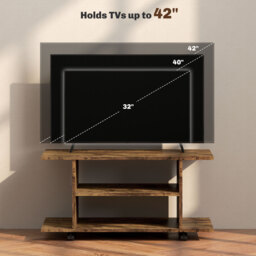 HOMCOM Modern TV Cabinet Stand Storage Shelves Table Mobile Bedroom Furniture Bookshelf Bookcase Rustic Brown - Aosom UK - thumbnail 7