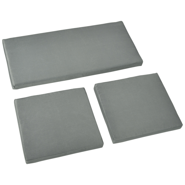Outsunny Garden Seat Cushion Pads for Rattan Chairs, 3 Piece Patio Furniture Cushions, Dark Grey - Aosom UK - image 1