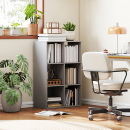 HOMCOM 6-Cube Bookshelf - Light Grey - thumbnail 2