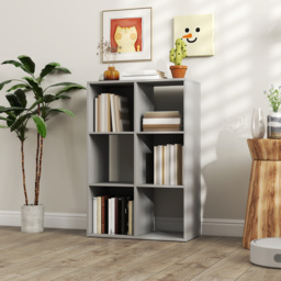HOMCOM 6-Cube Bookshelf - Light Grey - thumbnail 9