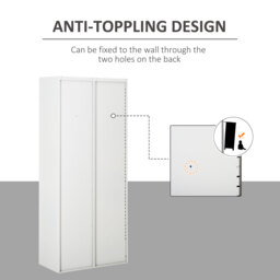 Vinsetto Cool Rolled Steel Tall Office Lockable Filing Cabinet 2 Doors 4 Internal Adjustable Shelves Bookcase Cabinet Storage Unit - Aosom UK - thumbnail 7