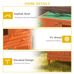 Pawhut Wooden Rabbit Hutch 2 Tiers Bunny House Rabbit Cage w/ Slide-Out Tray and Hinged Opening Roof Small Animal House for Indoor - Aosom UK - thumbnail 7
