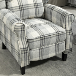 HOMCOM 160° Reclining Armchair, with Footrest, Cat Scratch Resistant, Grey - Aosom UK - thumbnail 8